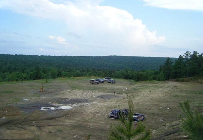 An empty barren piece of land in the mountains