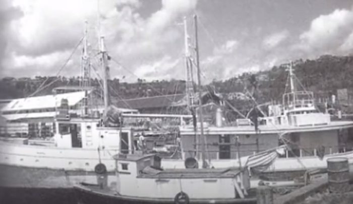 The MV Joyita at the dock