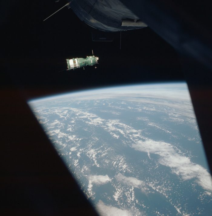 The Soyuz 19 as viewed from the Apollo