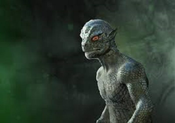 A depiction of a reptilian creature