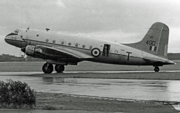 A plane stationed at RAF Topcliffe in the 1950s