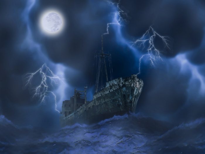 Depiction of a haunted ship