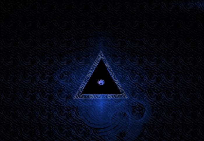 A triangle on a dark blue background