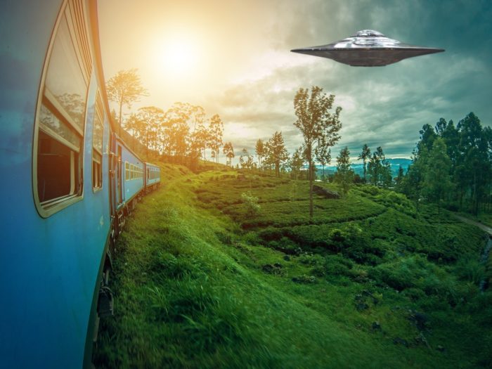 Superimposed UFO over a picture of Sri Lanka