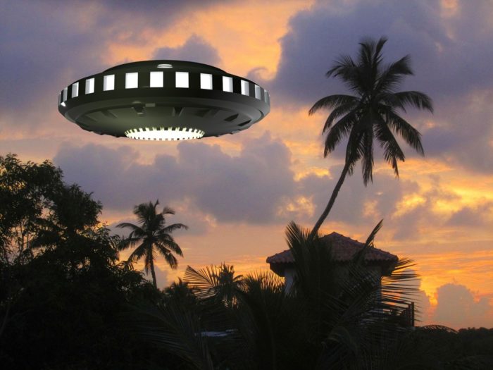 Superimposed UFO over a picture of Sri Lanka