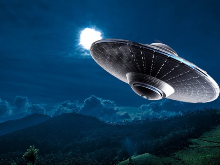 A UFO superimposed over a picture of India