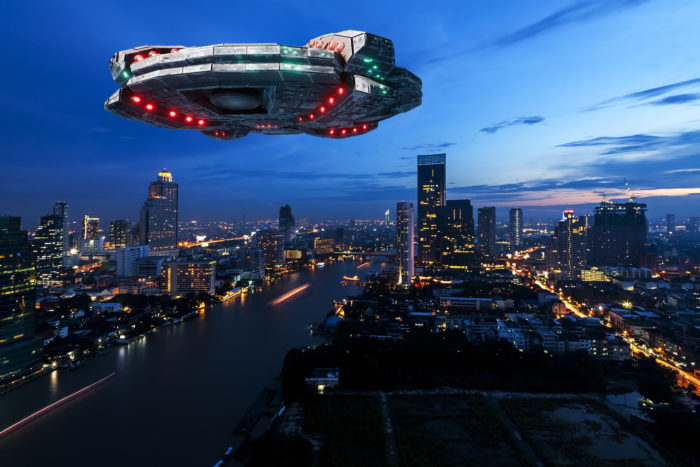 Superimposed UFO over Thailand