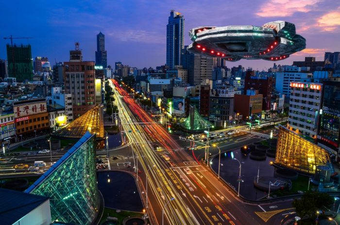 Superimposed UFO over Taiwan