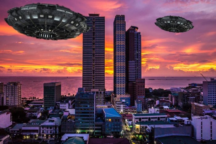 Superimposed UFO over Manila