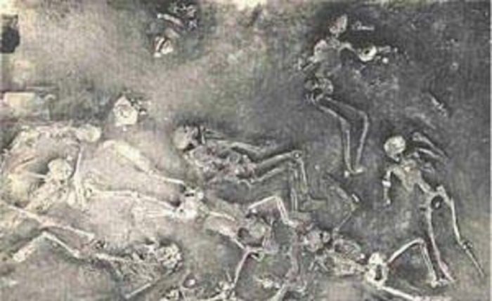 The skeletons discovered at Mohenjo-Daro