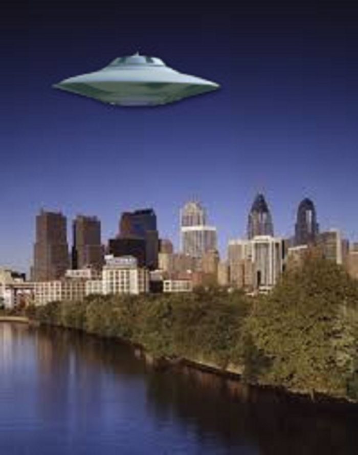 A superimposed UFO over Philadelphia 