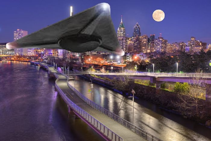 A superimposed triangular UFO over Pennsylvania 