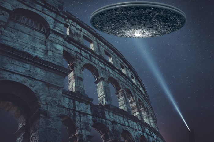 Superimposed UFO over Rome