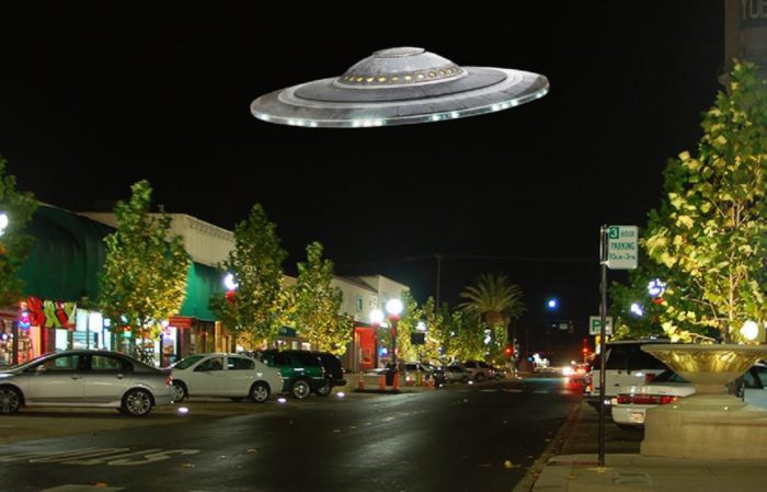 A superimposed UFO over California