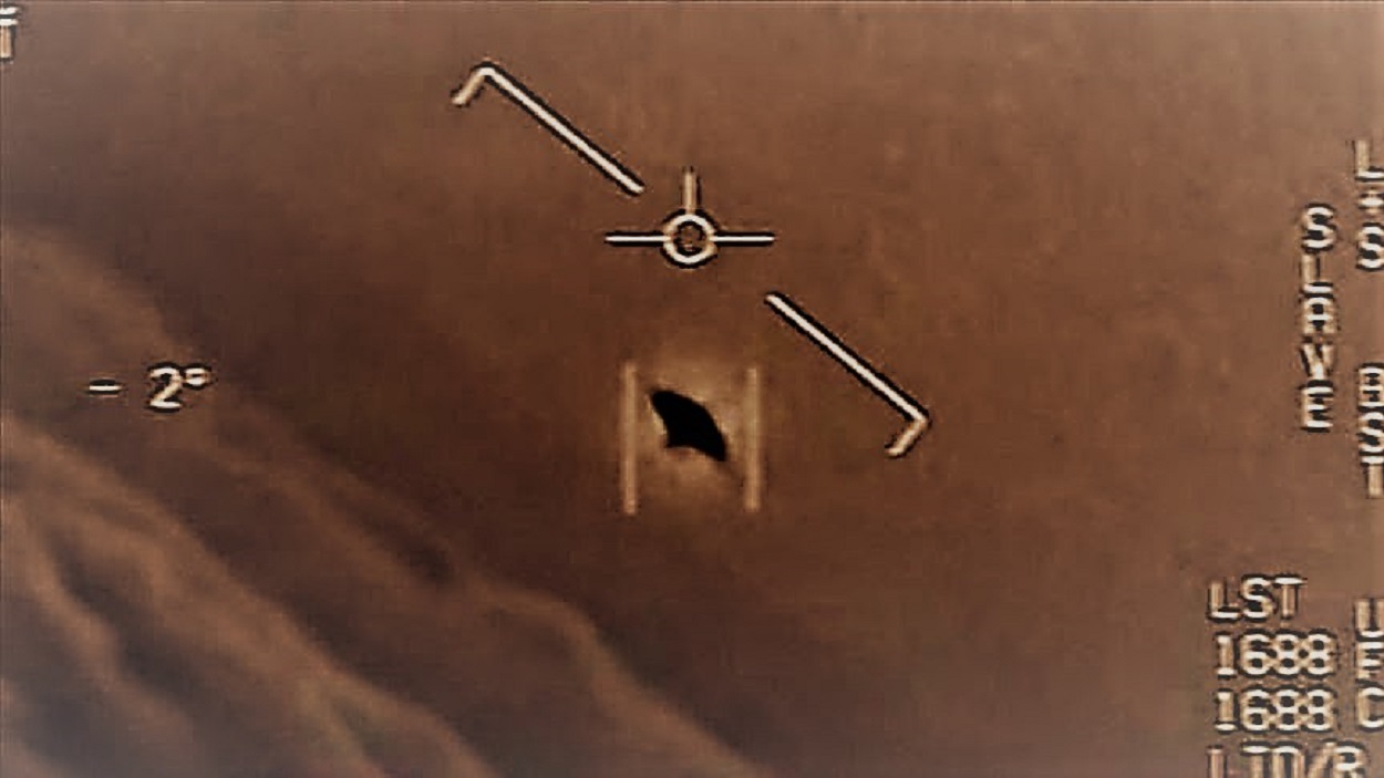 Still frame from USS Nimitz UFO footage