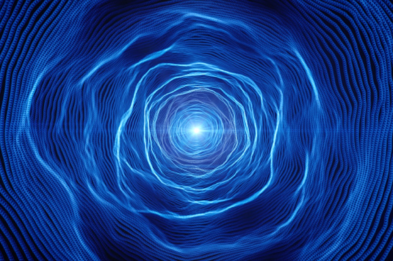 A depiction of a time tunnel