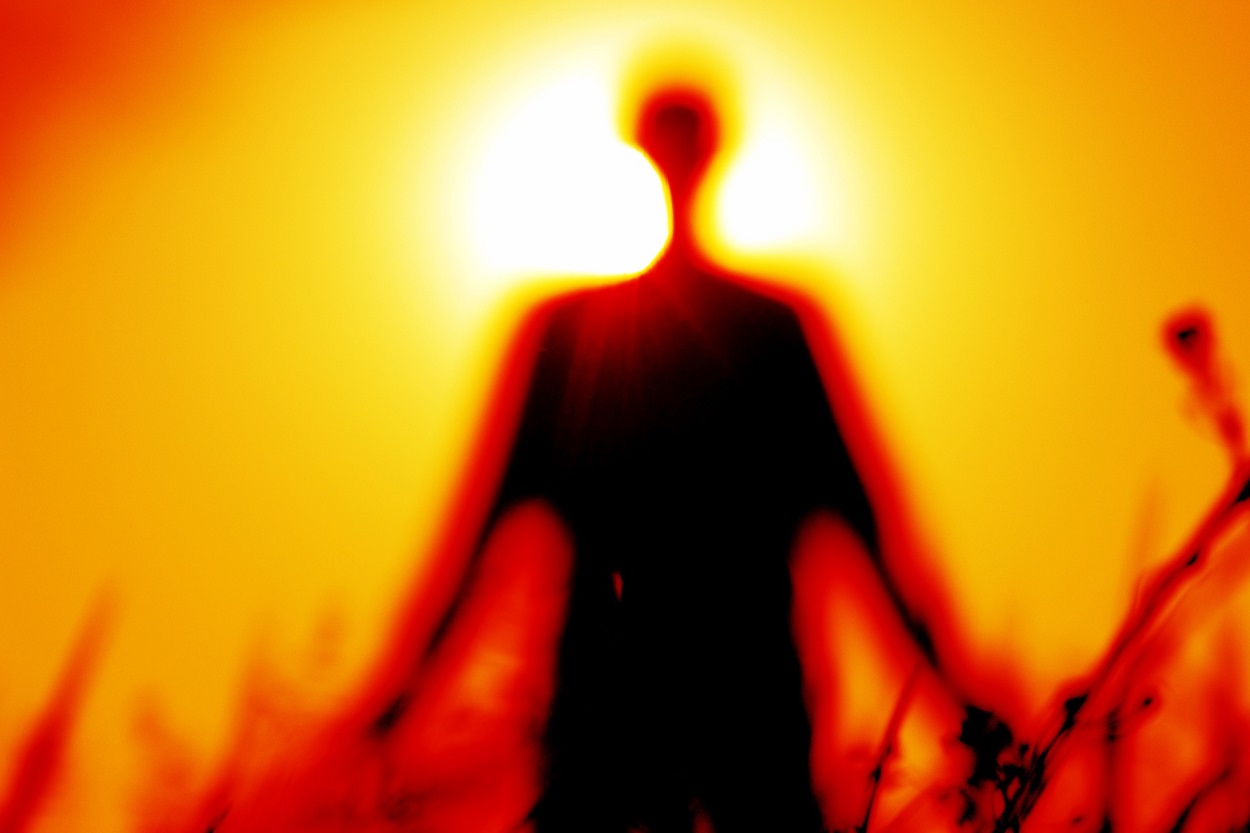 A depiction of a shadow person