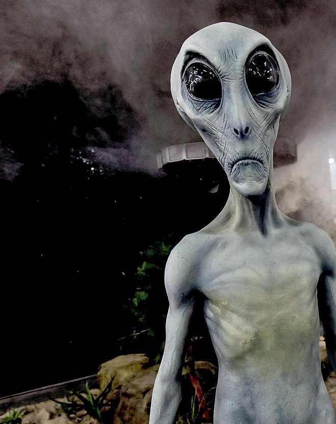 A typical depiction of an alien