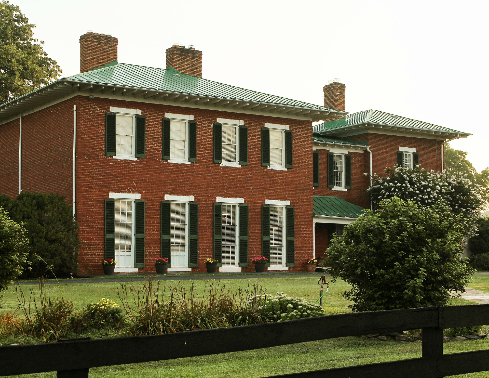 A typical large red brick house