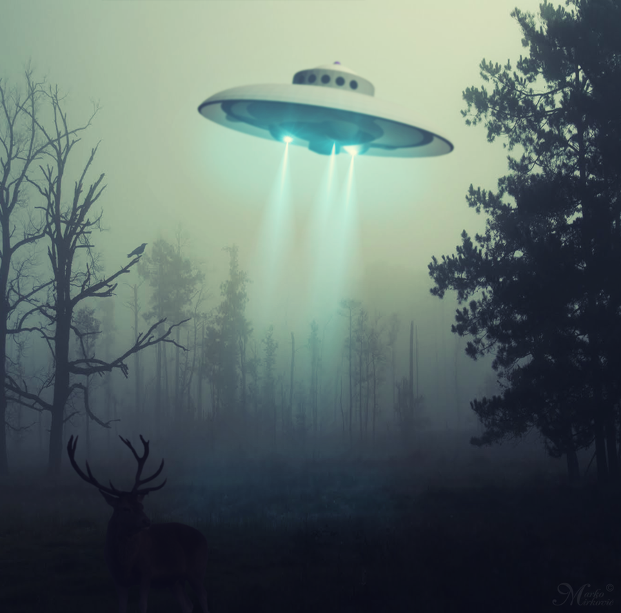 A depiction of a UFO