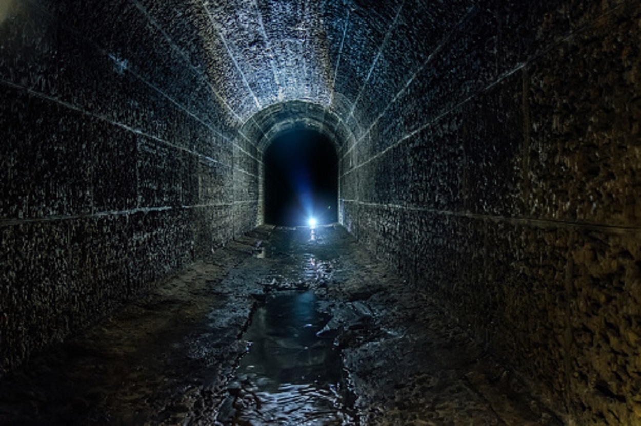 A sewer tunnel