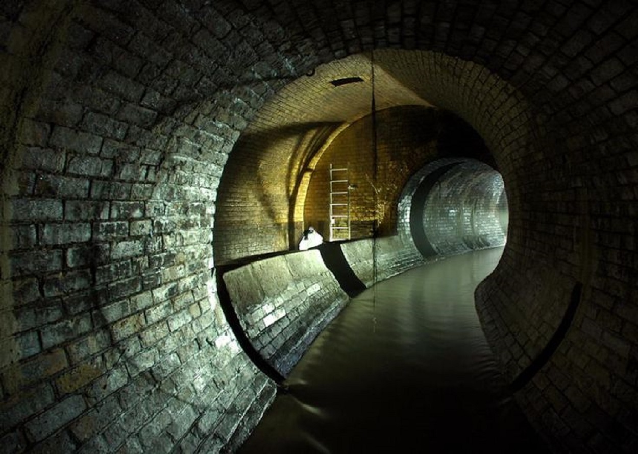 A sewer tunnel