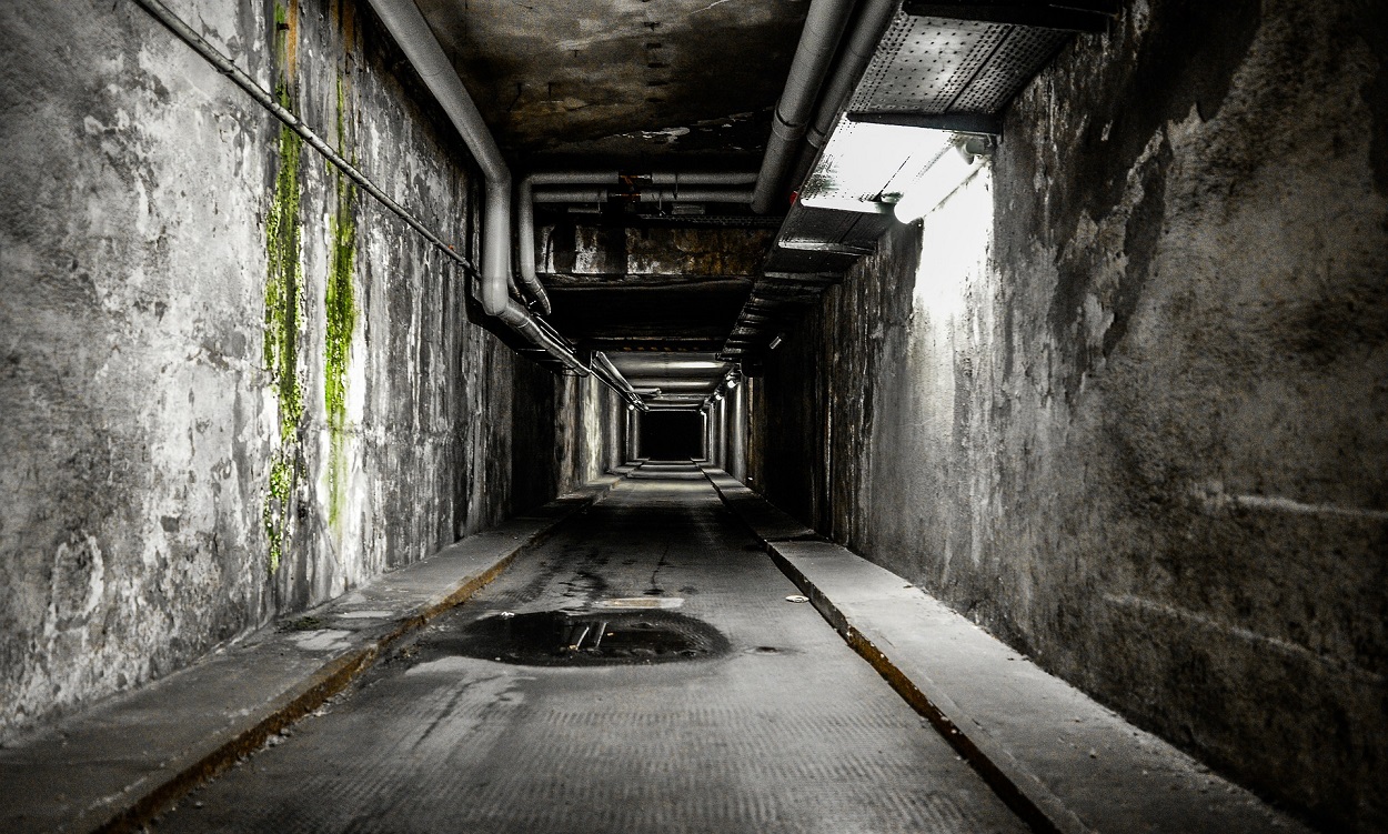 A sewer tunnel