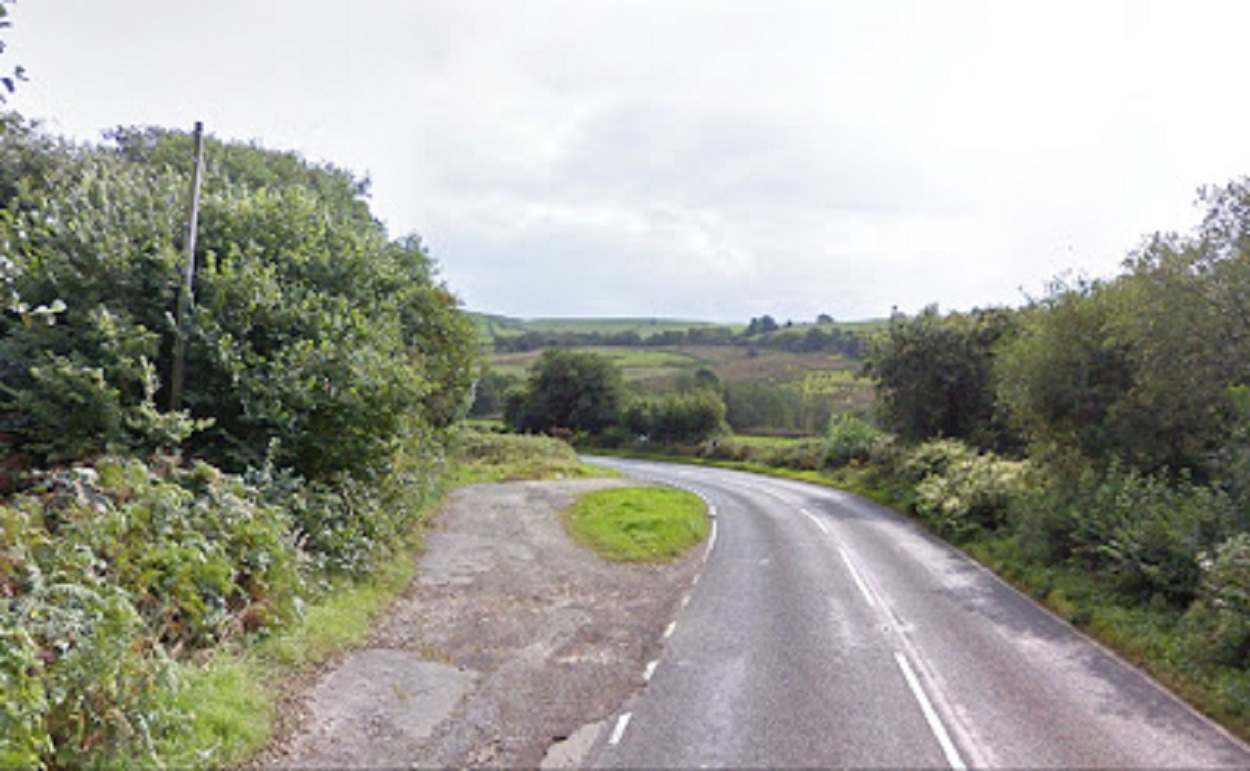 The stretch of road where John witnessed the UFO