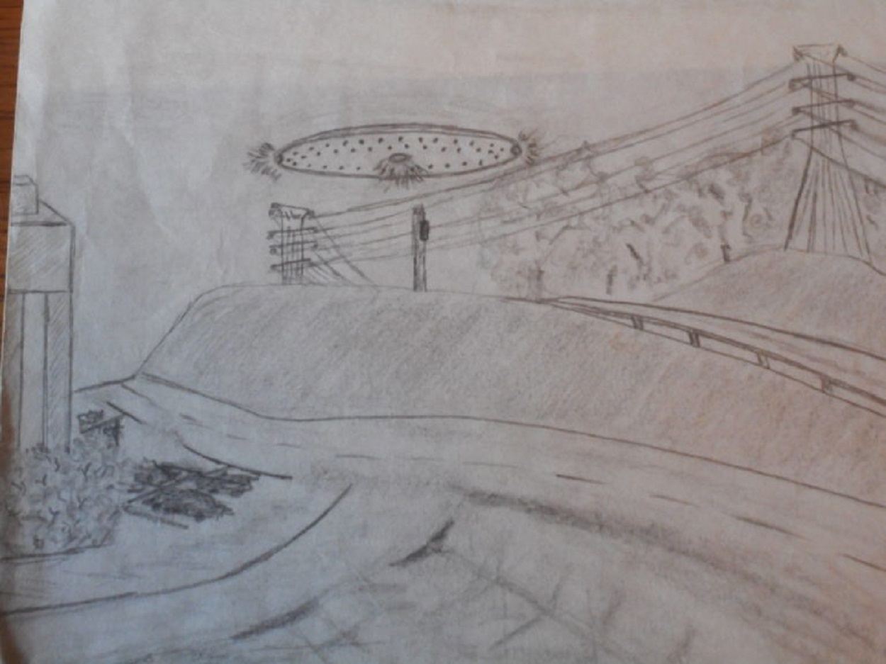 Sketch of the UFO in Pennsylvania in 1987