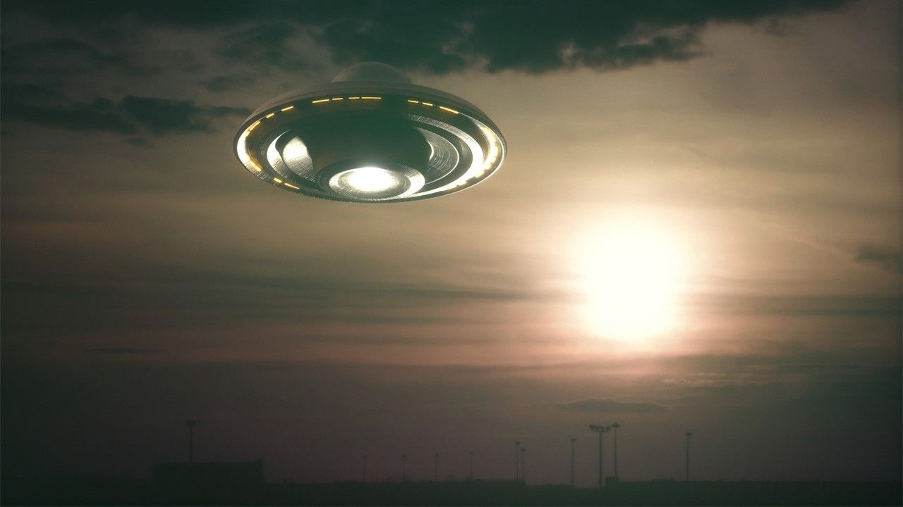 A depiction of a UFO 