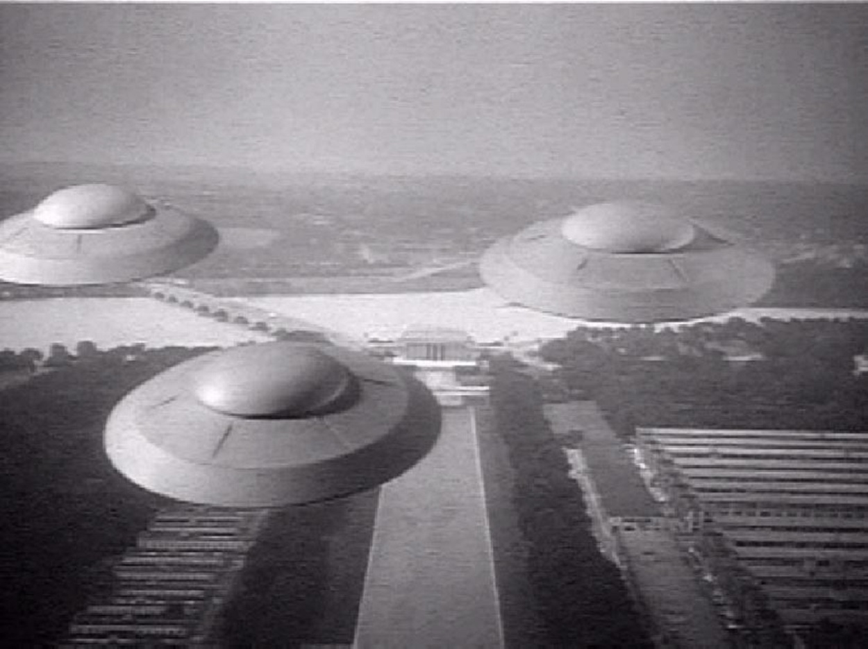 A depiction of "classic" UFOs