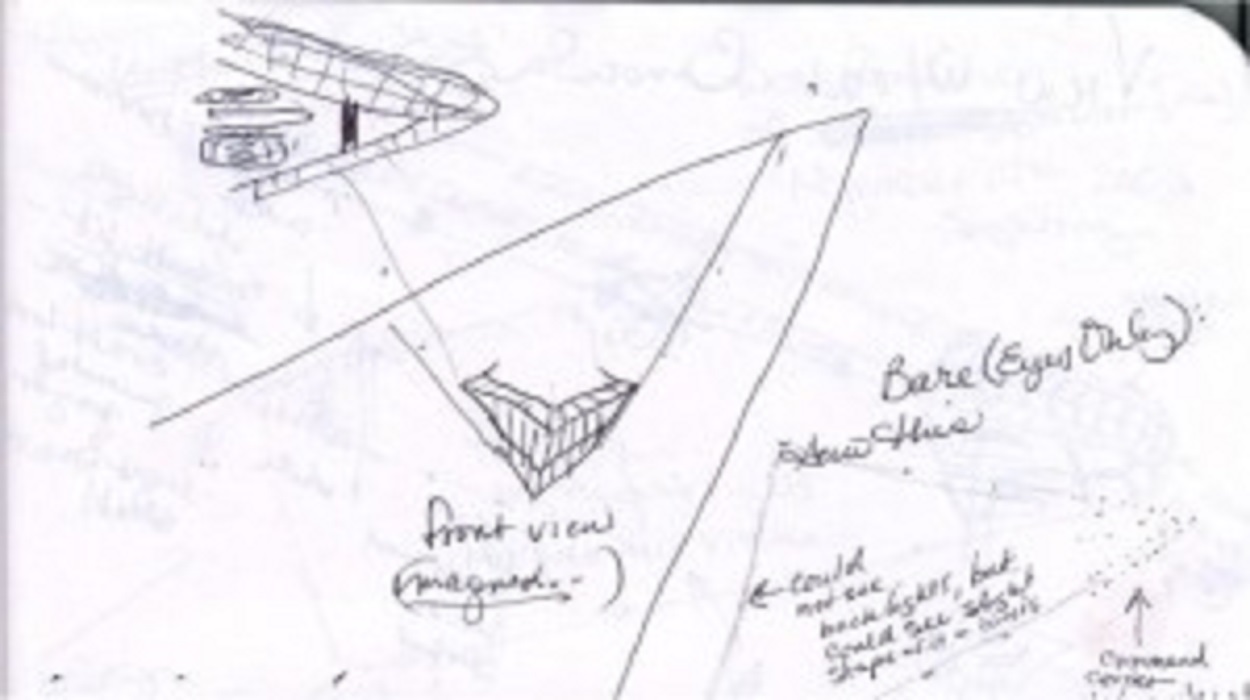 Sketch of the object by the witness