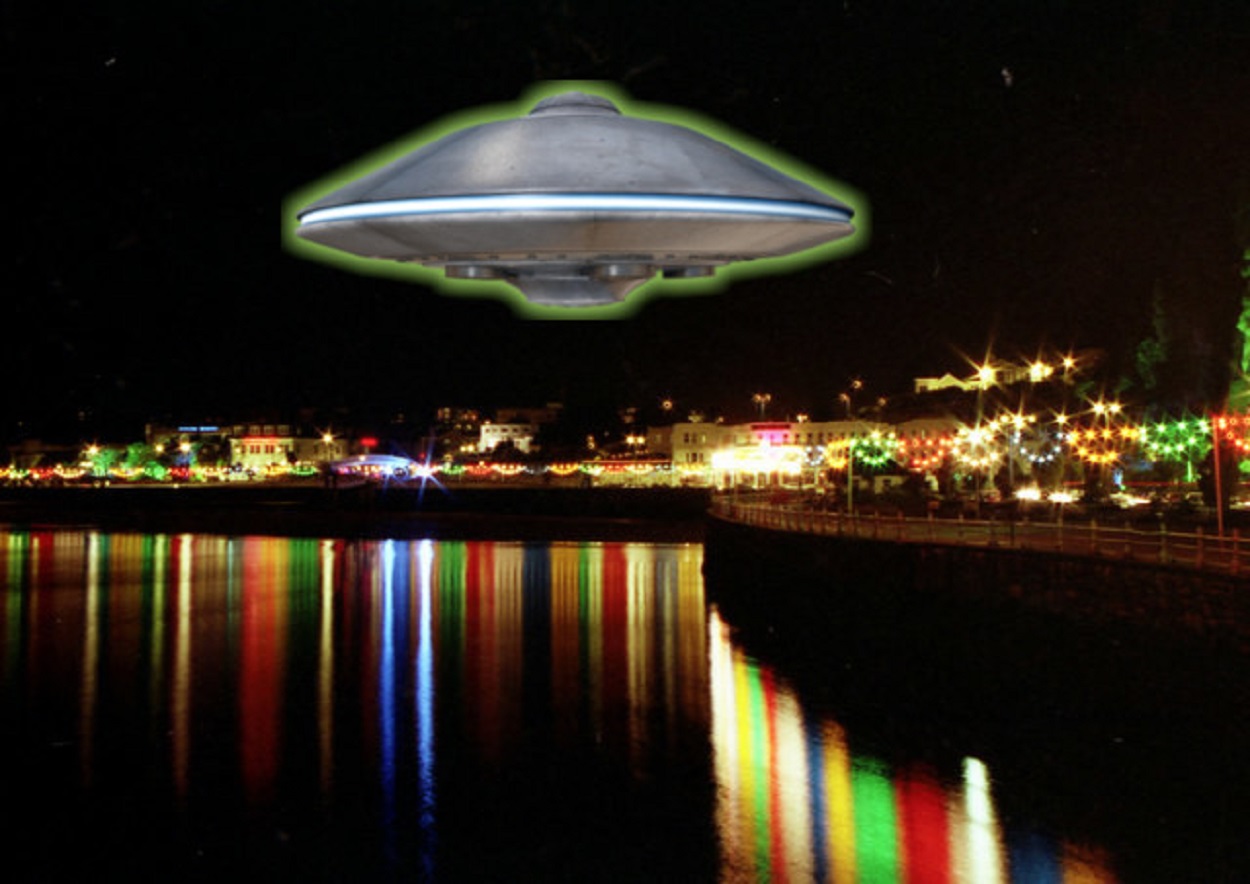 A superimposed UFO over the docks of Torquay