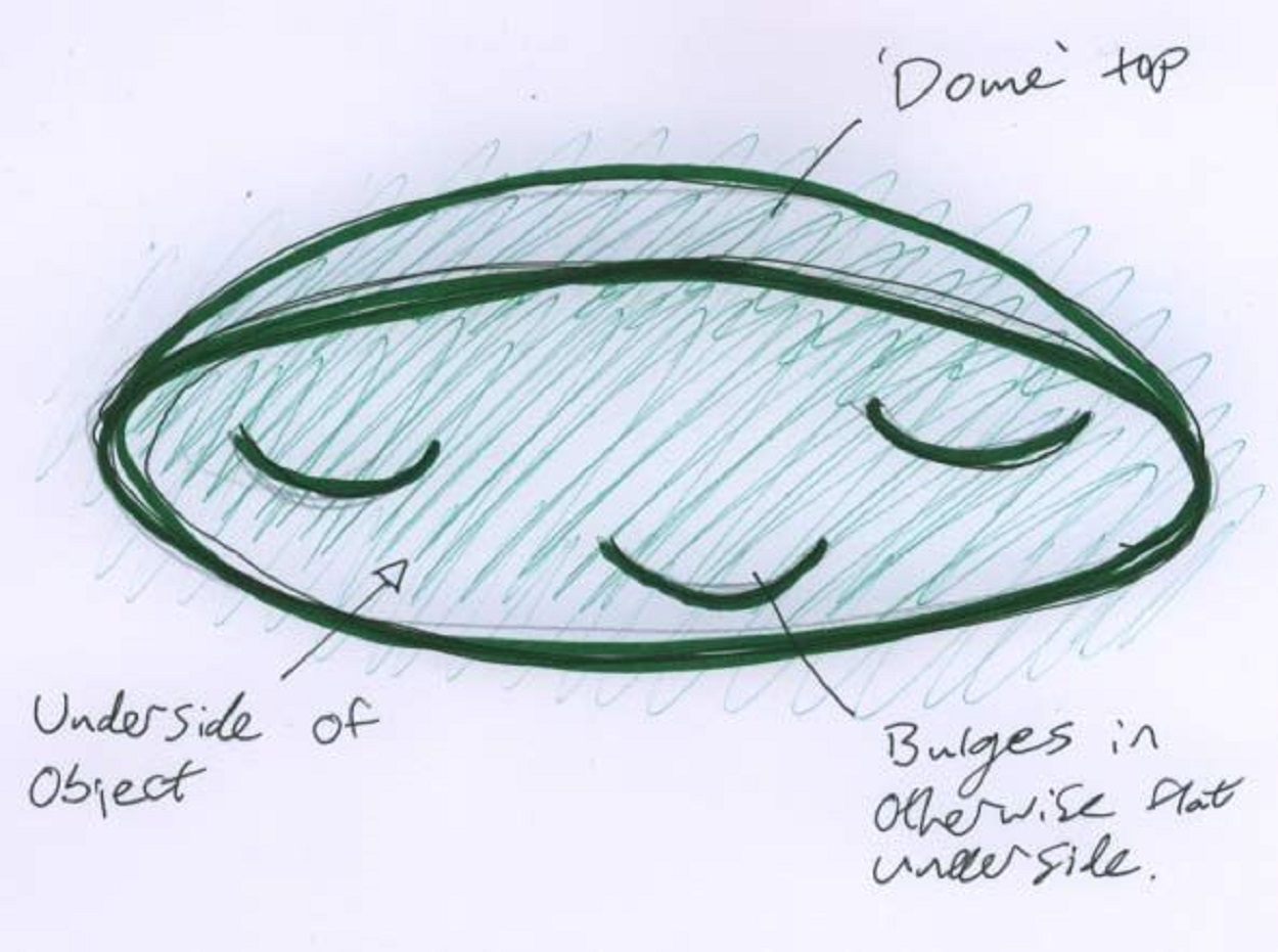Sketch of the strange object by the witness