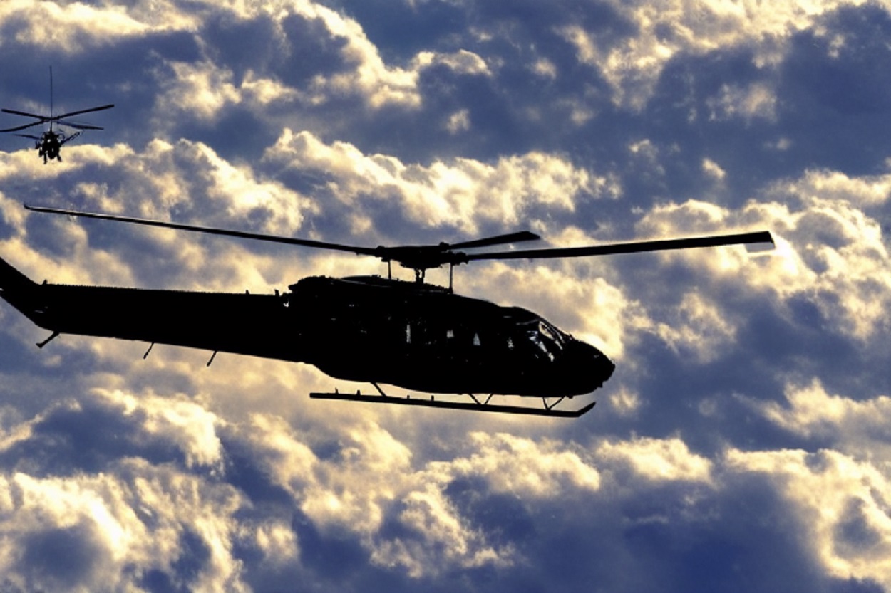 A black helicopter