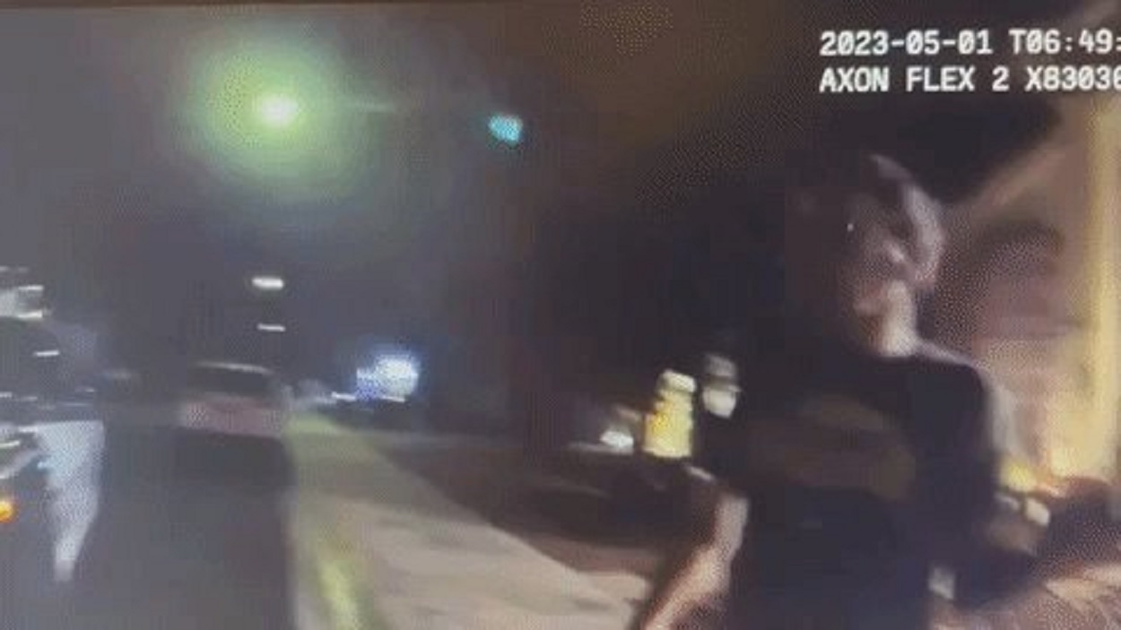 A still from the police bodycam footage