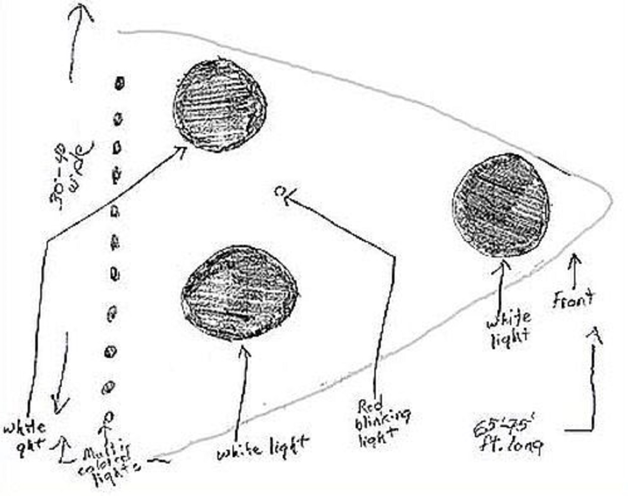 Sketch of the object witnessed by Barton 