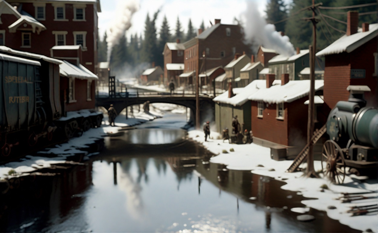 Artist's impression of the creek where Chase's body was discovered