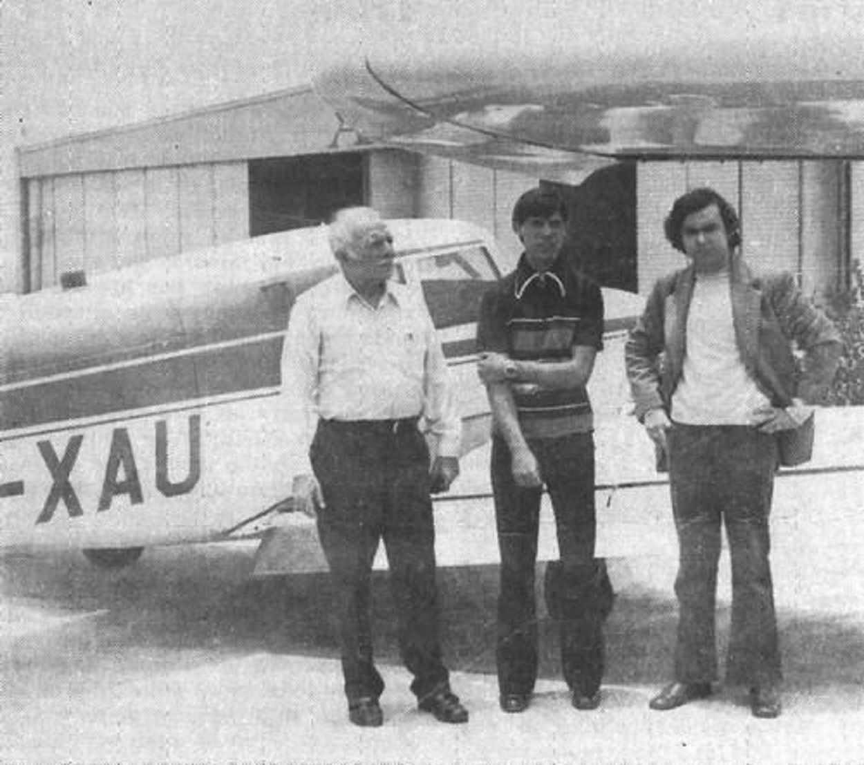 (From left to right) - Carlos' uncle, Ignacio la Mora, Carlos Montiel, and APRO Field Investigator F.I. Fernando Pareja.